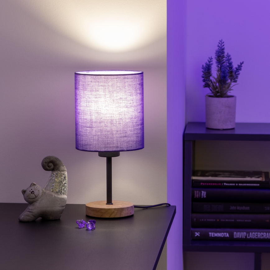 Brilagi - Bordlampe NUBILA WOOD 1xE27/25W/230V eg/sort