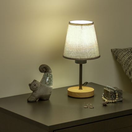 Brilagi - Bordlampe NUBILA WOOD 1xE27/25W/230V eg/sort