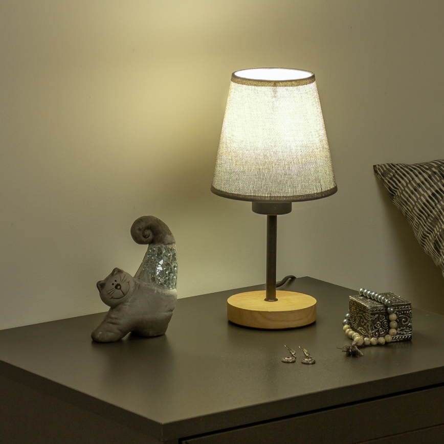 Brilagi - Bordlampe NUBILA WOOD 1xE27/25W/230V eg/sort