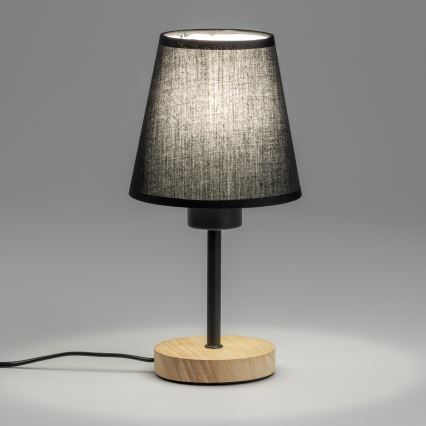 Brilagi - Bordlampe NUBILA WOOD 1xE27/25W/230V eg/sort