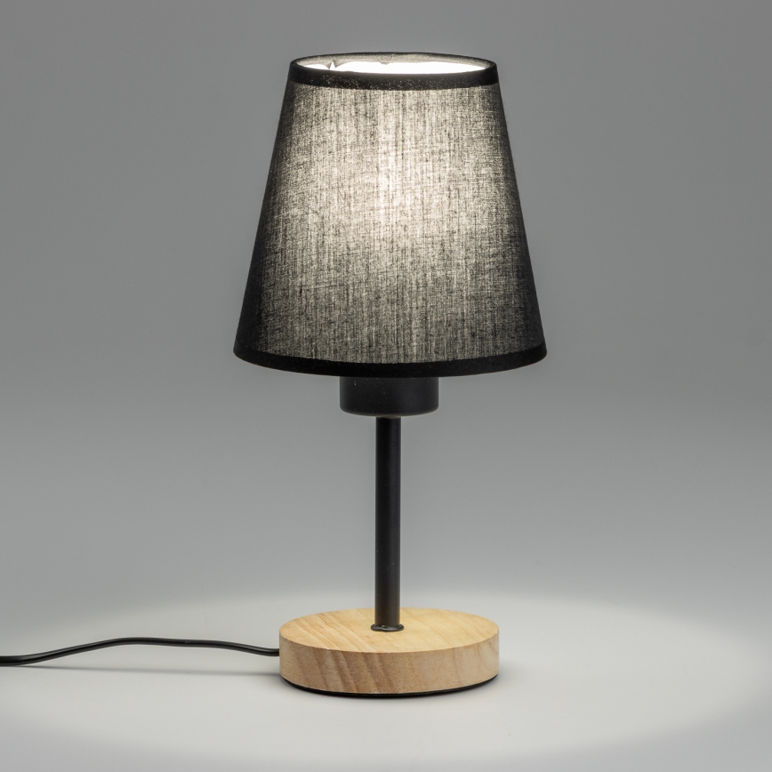 Brilagi - Bordlampe NUBILA WOOD 1xE27/25W/230V eg/sort