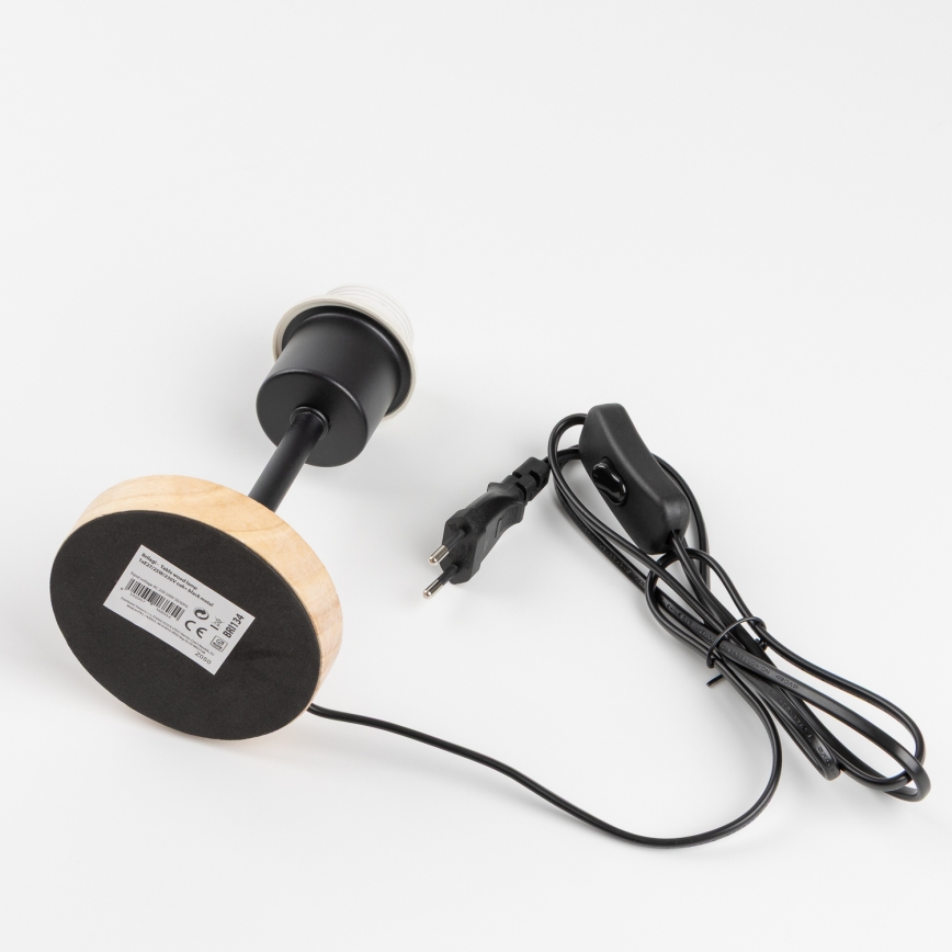 Brilagi - Bordlampe NUBILA WOOD 1xE27/25W/230V eg/sort/lysegrå