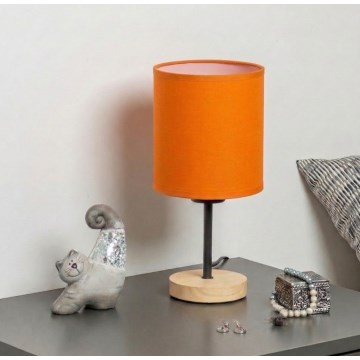 Brilagi - Bordlampe NUBILA WOOD 1xE27/25W/230V eg/sort/orange