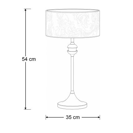 Brilagi - Bordlampe SAPHIRE 1xE27/15W/230V cremefarvet/guld/patina