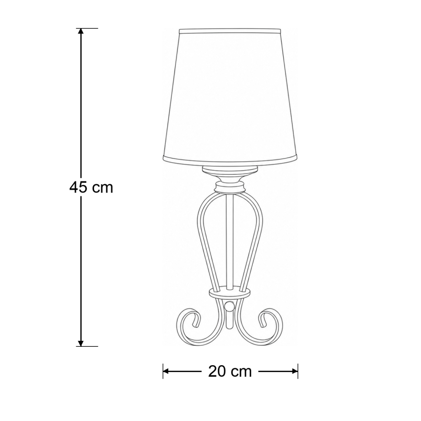 Brilagi - Bordlampe SONIA 1xE27/15W/230V cremefarvet/patina