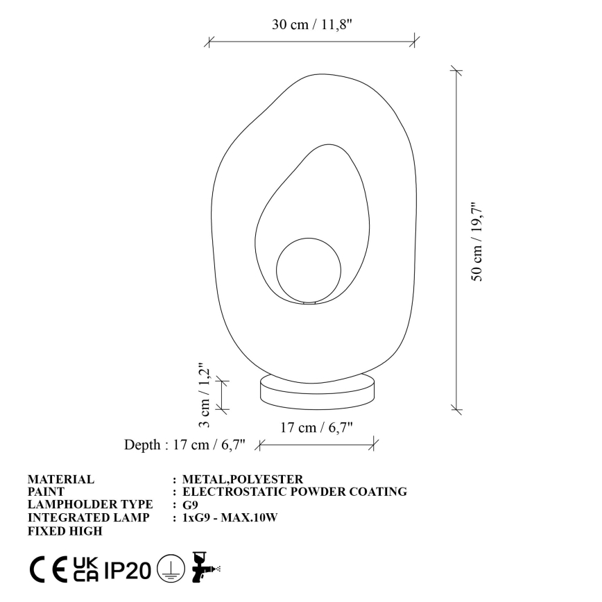 Brilagi - Bordlampe VASLI 1xG9/8W/230V hvid