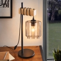 BRILAGI - Bordlampe WOOD GLASS 1xE27/40W/230V brun/sort/røget beige