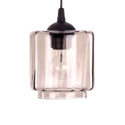 BRILAGI - Bordlampe WOOD GLASS 1xE27/40W/230V brun/sort/røget beige