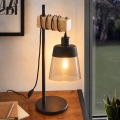 BRILAGI - Bordlampe WOOD GLASS 1xE27/40W/230V brun/sort/røget beige
