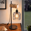 BRILAGI - Bordlampe WOOD GLASS 1xE27/40W/230V brun/sort/røget grå