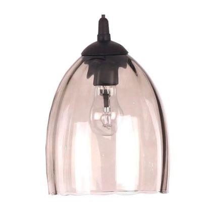 BRILAGI - Bordlampe WOOD GLASS 1xE27/40W/230V brun/sort/røgfarvet beige