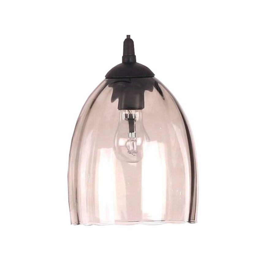 BRILAGI - Bordlampe WOOD GLASS 1xE27/40W/230V brun/sort/røgfarvet beige