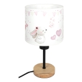 Brilagi - Børnebordlampe BOBO WOOD 1xE27/25W/230V eg/sort/creme/kaninmotiv