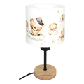 Brilagi - Børnebordlampe BOBO WOOD 1xE27/25W/230V eg/sort/hvid/bamser