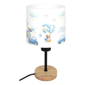 Brilagi - Børnebordlampe BOBO WOOD 1xE27/25W/230V eg/sort/hvid/blå/bamser