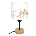 Brilagi - Børnebordlampe BOBO WOOD 1xE27/25W/230V eg/sort/hvid/med dyremotiver