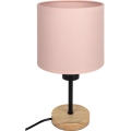 Brilagi - Børneskrivebordslampe BOBO WOOD 1xE27/25W/230V eg/sort/lyserød
