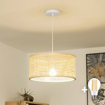 Brilagi - CERIA BOHO LED-pendel på kabel 1xE27/40W/230V Ø 25 cm bambus