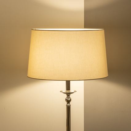 Brilagi - CERIA LED-gulvlampe 1xE27/60W/230V Ø 45 cm blank krom/beige