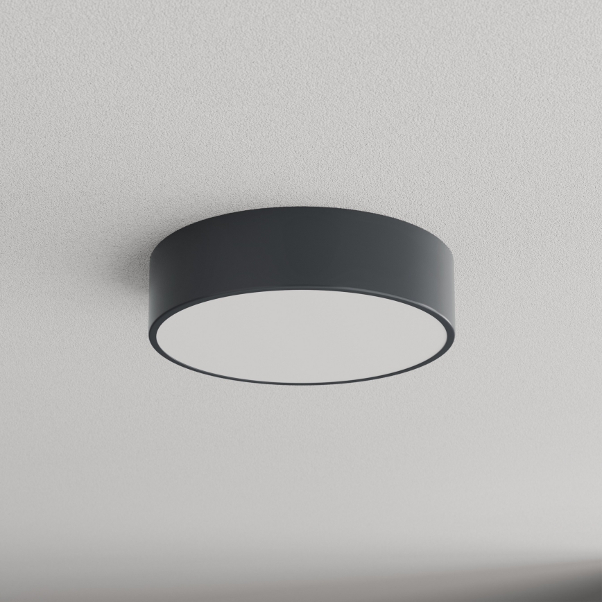 Brilagi - Loftlampe til badeværelse med bevægelses- og skumringssensor CLARE 2xE27/24W/230V Ø 30 cm antracit IP54
