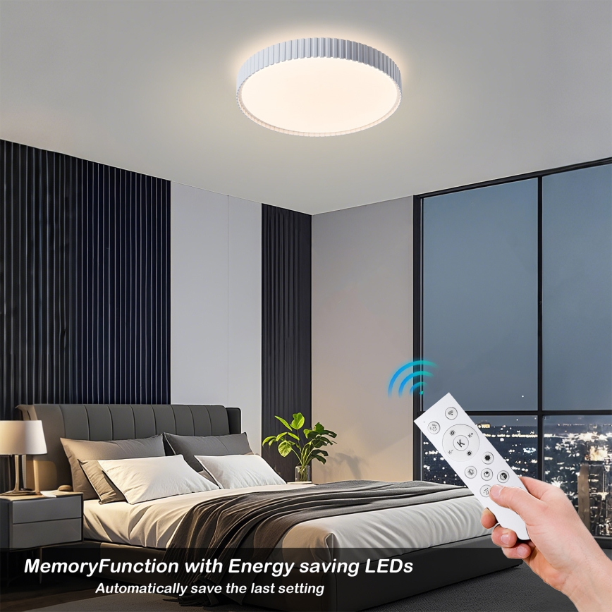 Brilagi - LED-dæmpbar loftlampe CORVO LED/54W/230V 3000-6000K hvid Ø 40 cm + fjernbetjening