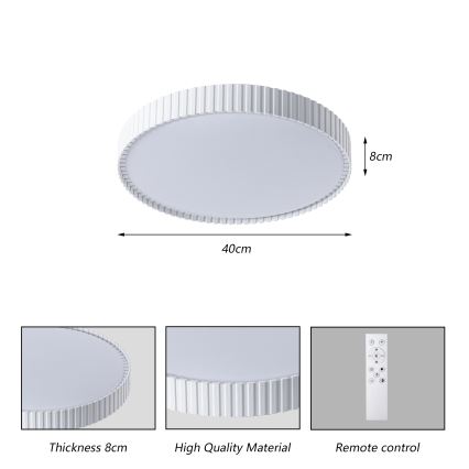 Brilagi - LED-dæmpbar loftlampe CORVO LED/54W/230V 3000-6000K hvid Ø 40 cm + fjernbetjening
