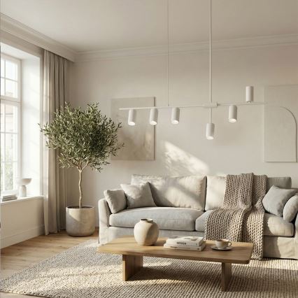 Brilagi - CRANE pendel med wireophæng 6xGU10/30W/230V hvid