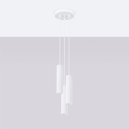 Brilagi - CRESTO LED-pendel med wireophæng 3xGU10/10W/230V hvid