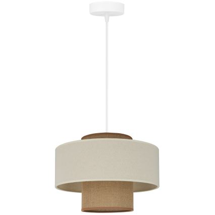 Brilagi - Loftlampe på kabel DALLAS 1xE27/15W/230V Ø 30 cm brun/krem/hvid