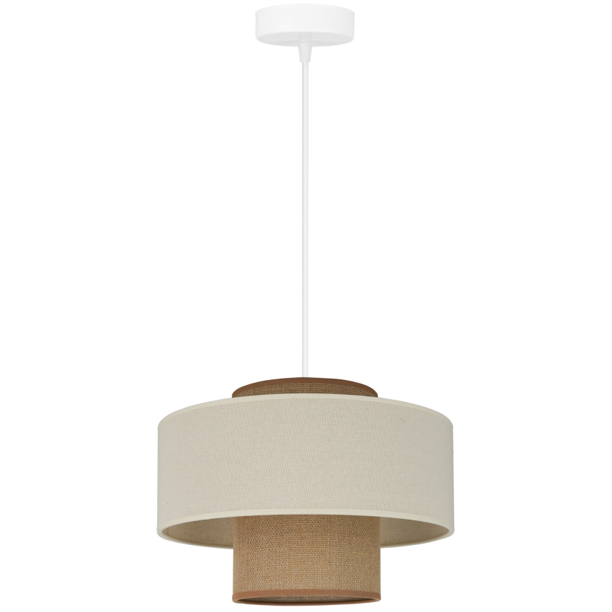 Brilagi - Loftlampe på kabel DALLAS 1xE27/15W/230V Ø 30 cm brun/krem/hvid