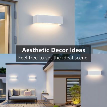 Brilagi - DONNANI LED udendørs væglampe LED/12W/230V 30 cm hvid IP44