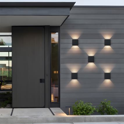 Brilagi - DOUBLERAY LED/6W/230V udendørs væglampe, sort, IP54