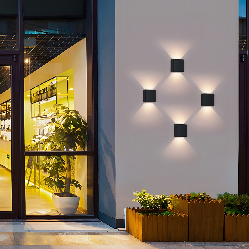 Brilagi - DOUBLERAY LED/6W/230V udendørs væglampe, sort, IP54