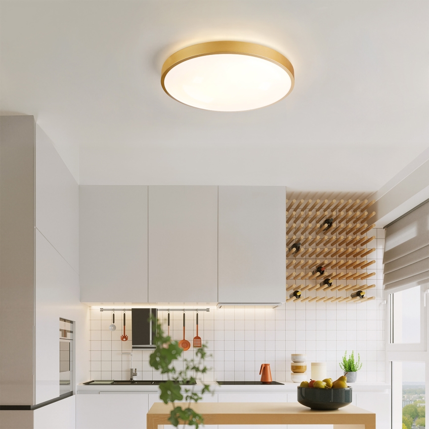 Brilagi - Dæmpbar LED-loftlampe GLASS POOL DOUBLE LED/48W/230V 3000-6000K 40 cm guld + fjernbetjening