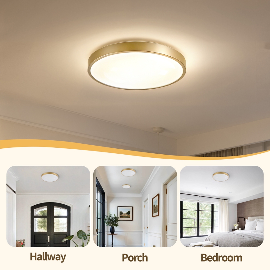 Brilagi - Dæmpbar LED-loftlampe GLASS POOL DOUBLE LED/48W/230V 3000-6000K 40 cm guld + fjernbetjening