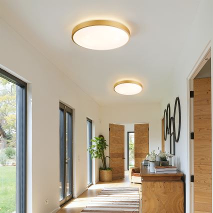 Brilagi - Dæmpbar LED-loftlampe GLASS POOL DOUBLE LED/48W/230V 3000-6000K 40 cm guld + fjernbetjening