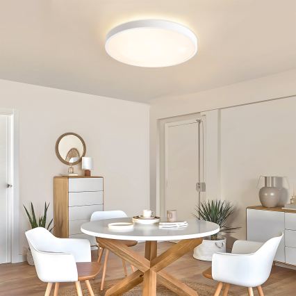 Brilagi - LED-dæmpbar loftlampe GLASS POOL DOUBLE LED/60W/230V 3000-6000K 50 cm hvid + fjernbetjening