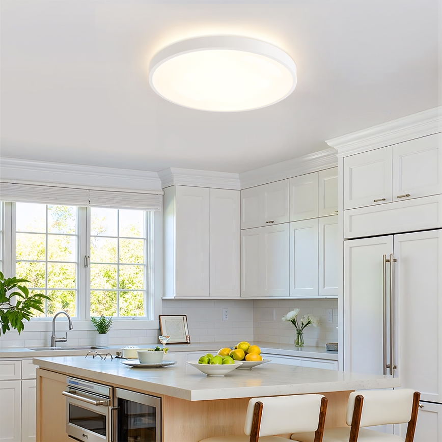 Brilagi - LED-dæmpbar loftlampe GLASS POOL DOUBLE LED/60W/230V 3000-6000K 50 cm hvid + fjernbetjening