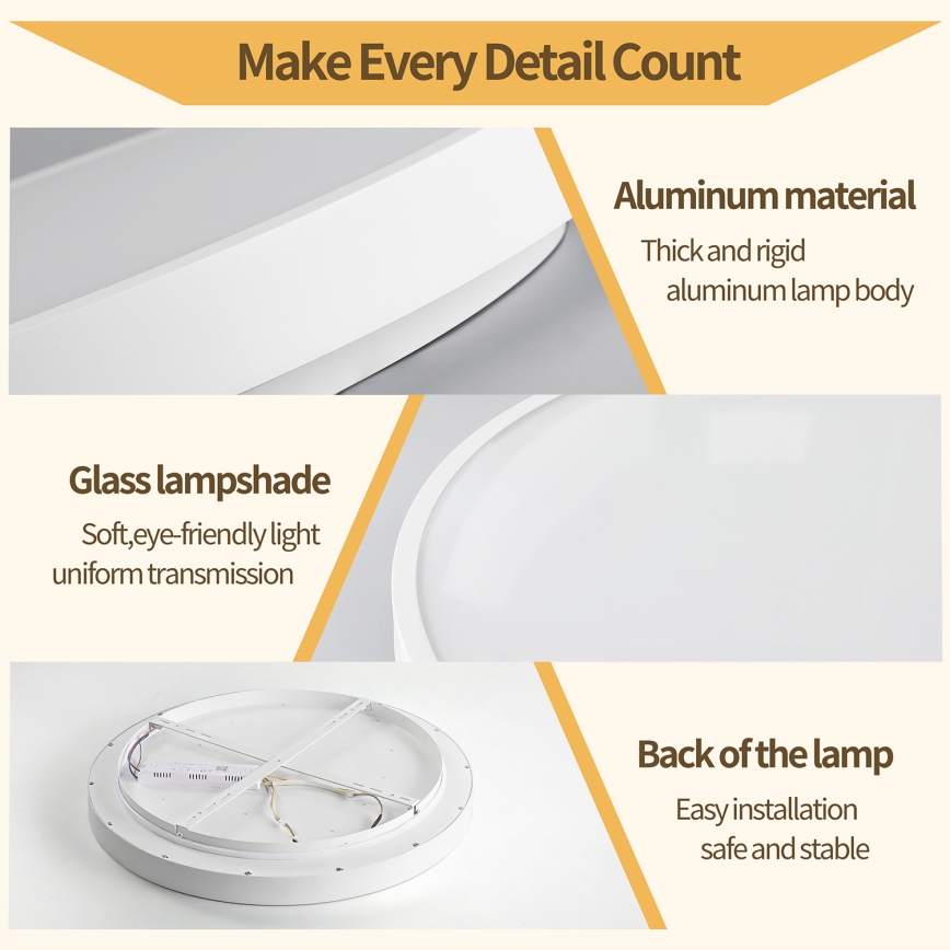 Brilagi - LED-dæmpbar loftlampe GLASS POOL DOUBLE LED/60W/230V 3000-6000K 50 cm hvid + fjernbetjening