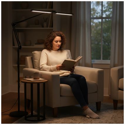 Brilagi - LED dæmpbar fleksibel gulvlampe VARIO LED/14W/230V 3000-6000K 157 cm sort