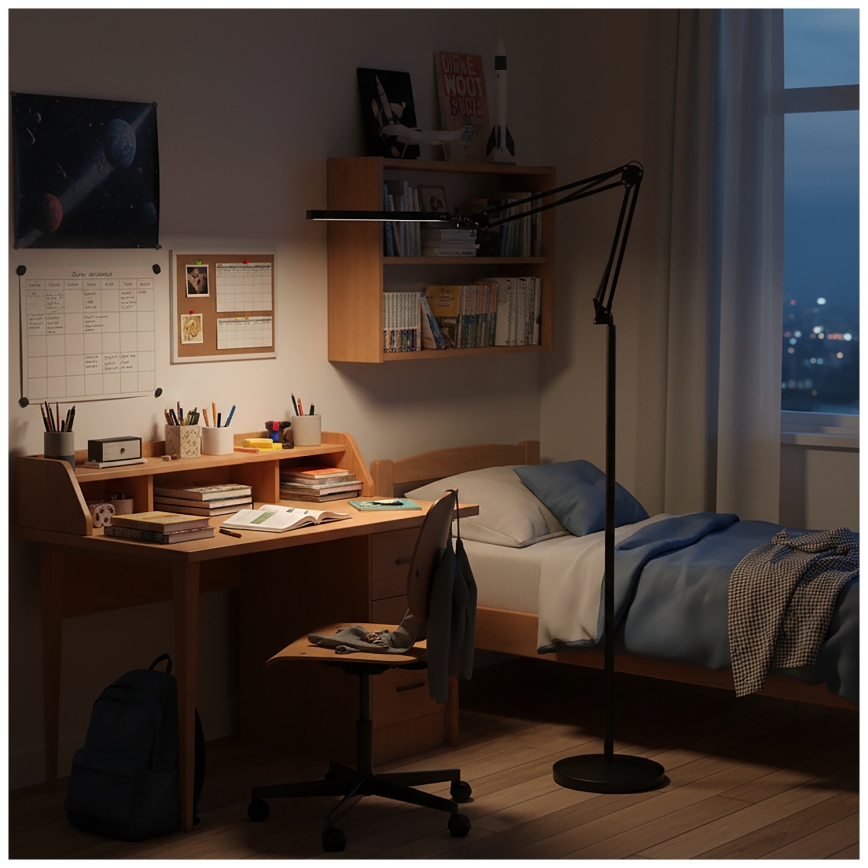 Brilagi - LED dæmpbar fleksibel gulvlampe VARIO LED/14W/230V 3000-6000K 157 cm sort