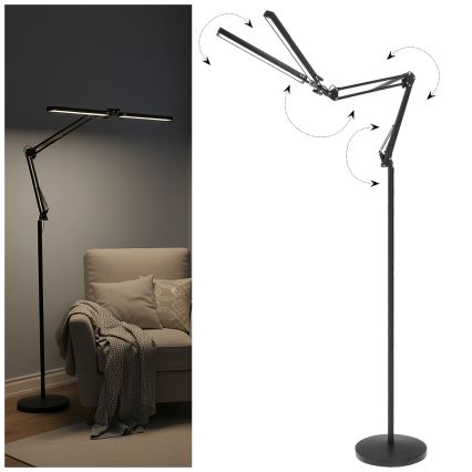 Brilagi - LED dæmpbar fleksibel gulvlampe VARIO LED/14W/230V 3000-6000K 157 cm sort