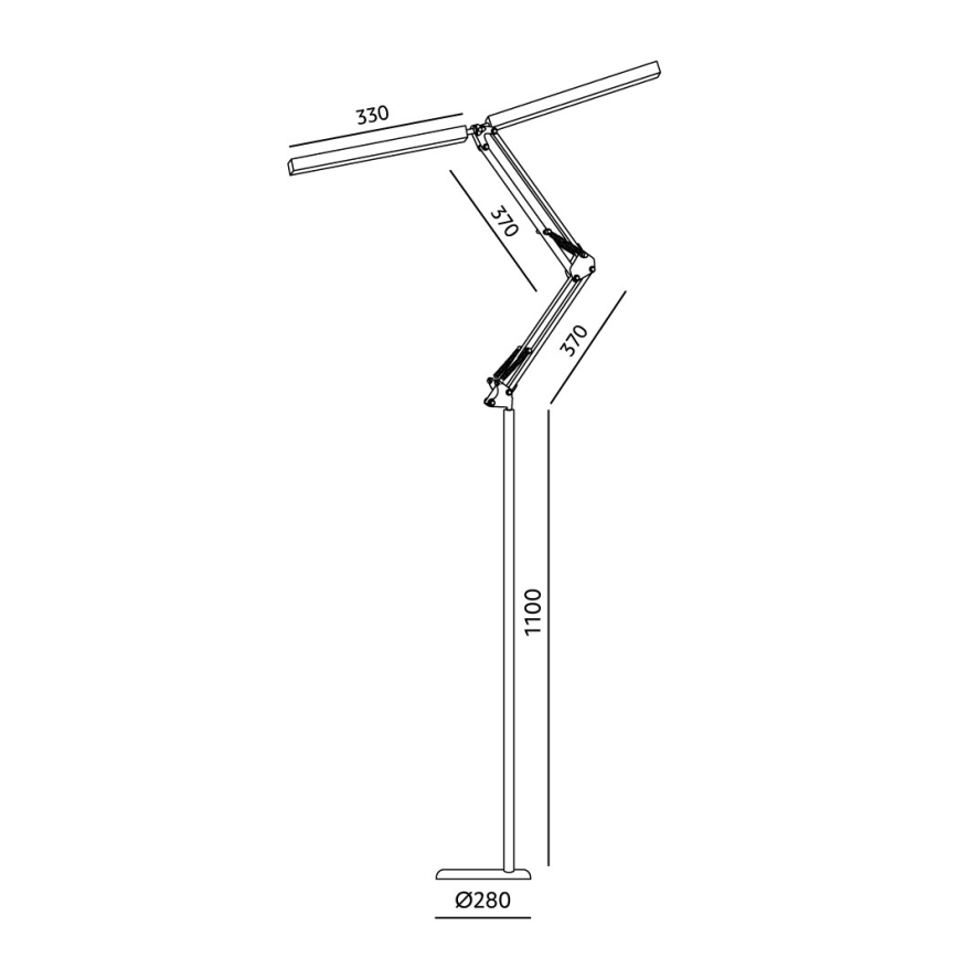 Brilagi - LED dæmpbar fleksibel gulvlampe VARIO LED/14W/230V 3000-6000K 157 cm sort