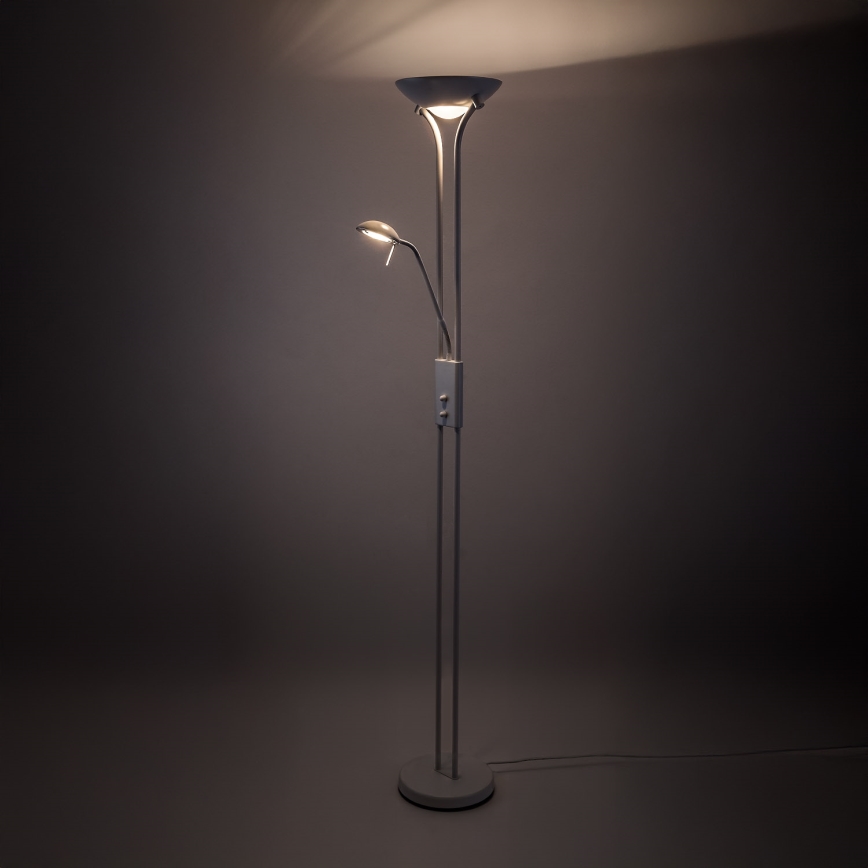 Brilagi - Dæmpbar gulvlampe SCARLETT 1xR7s/230W/230V + 1xG9/40W hvid