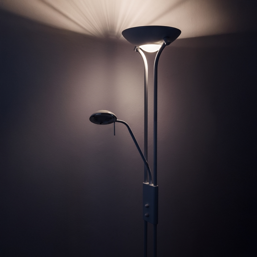 Brilagi - Dæmpbar gulvlampe SCARLETT 1xR7s/230W/230V + 1xG9/40W hvid
