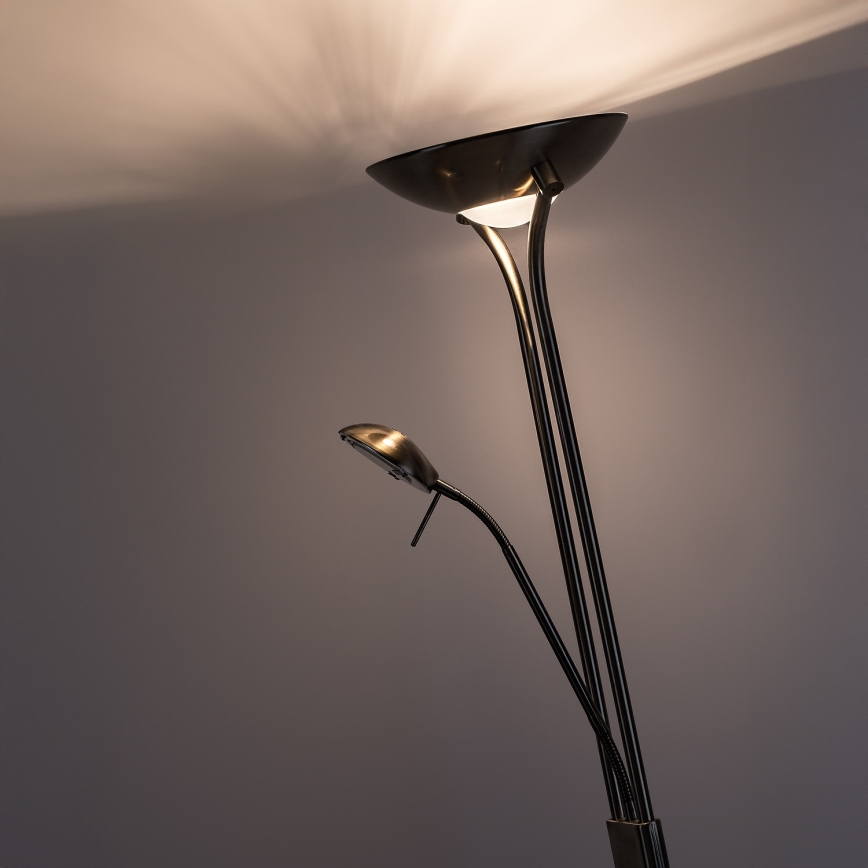 Brilagi - Dæmpbar gulvlampe SCARLETT 1xR7s/230W/230V + 1xG9/40W i bronze