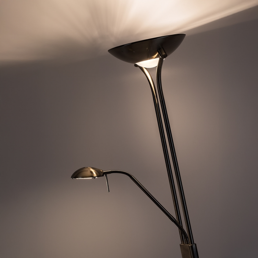 Brilagi - Dæmpbar gulvlampe SCARLETT 1xR7s/230W/230V + 1xG9/40W i bronze