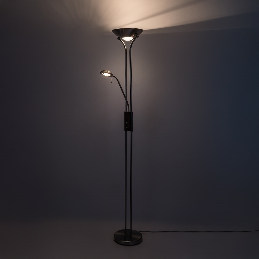Brilagi - Dæmpbar gulvlampe SCARLETT 1xR7s/230W/230V + 1xG9/40W mat krom