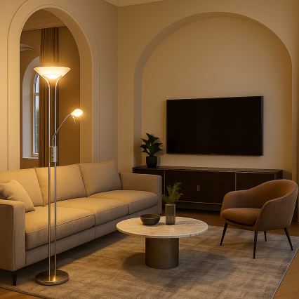 Brilagi - Dæmpbar gulvlampe SCARLETT 1xR7s/230W/230V + 1xG9/40W mat krom