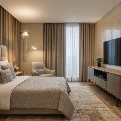 Brilagi - Dæmpbar gulvlampe SCARLETT 1xR7s/230W/230V + 1xG9/40W mat krom